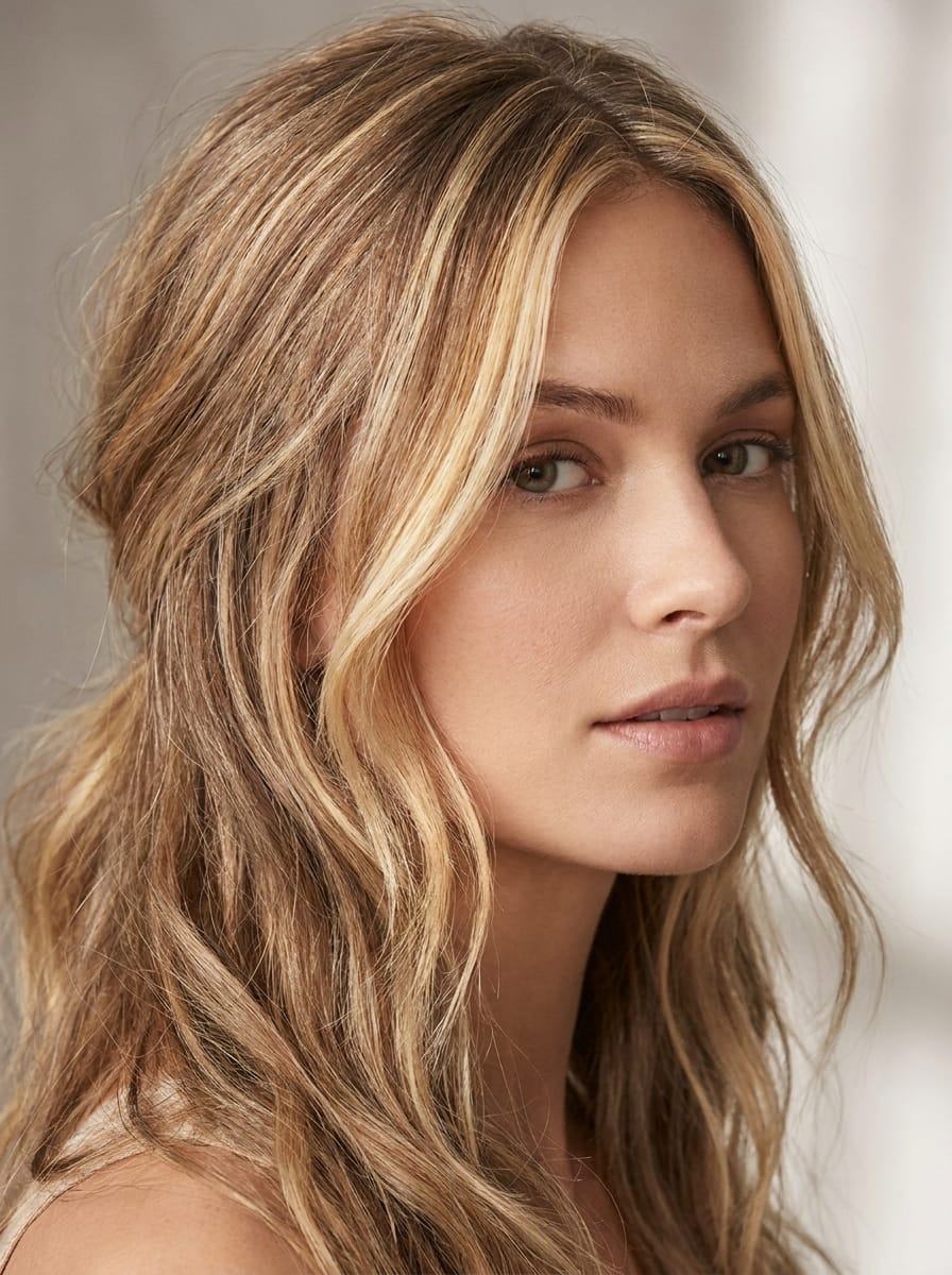 Balayage Blond mit Face-Framing-Strähnen - Blondes Balayage